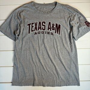 Texas A&M Aggies Embroidered Short Sleeve Crew Neck Tee Collegiate Gray Large